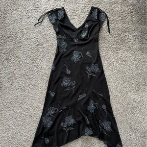 Elegant Black Floral Dress